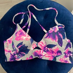 PINK floral bra.